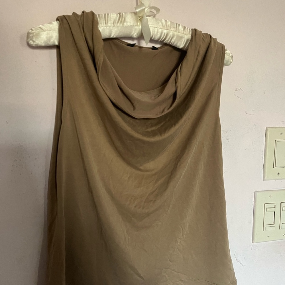 Elegant Tan Sleeveless Top